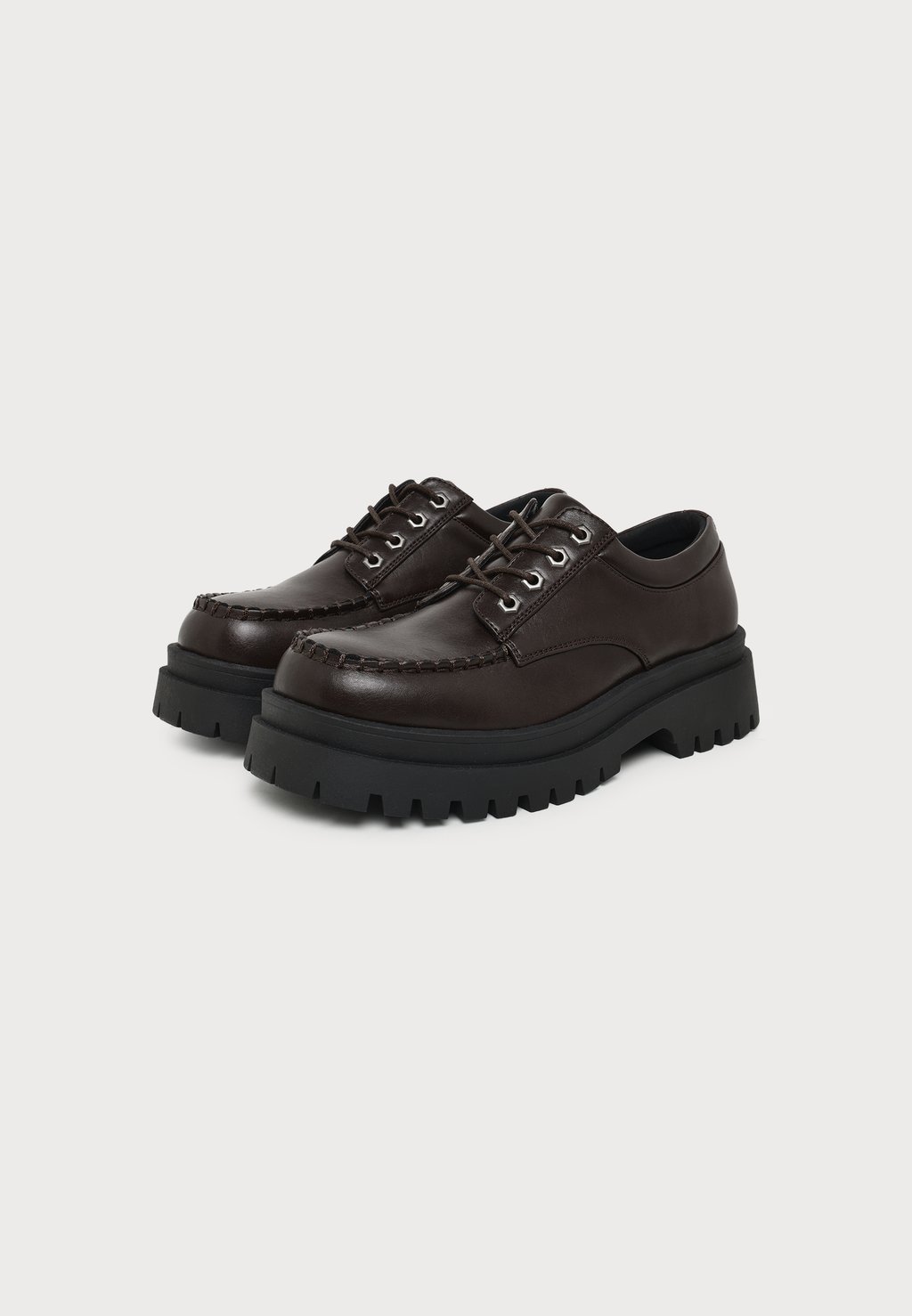 Unisex lace-up trainers - dark brown