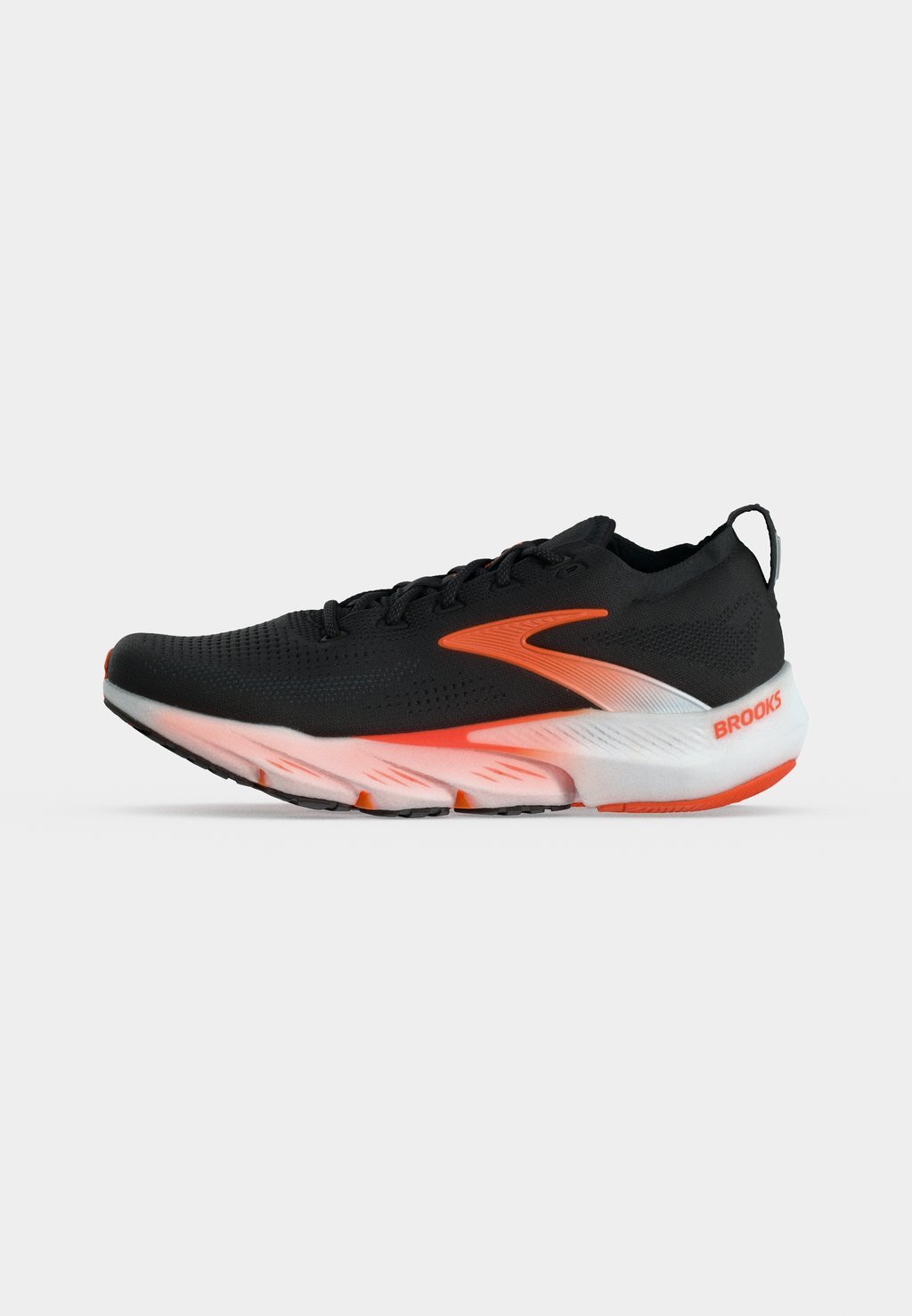 Cushioned flexible road running shoes - black/orange
