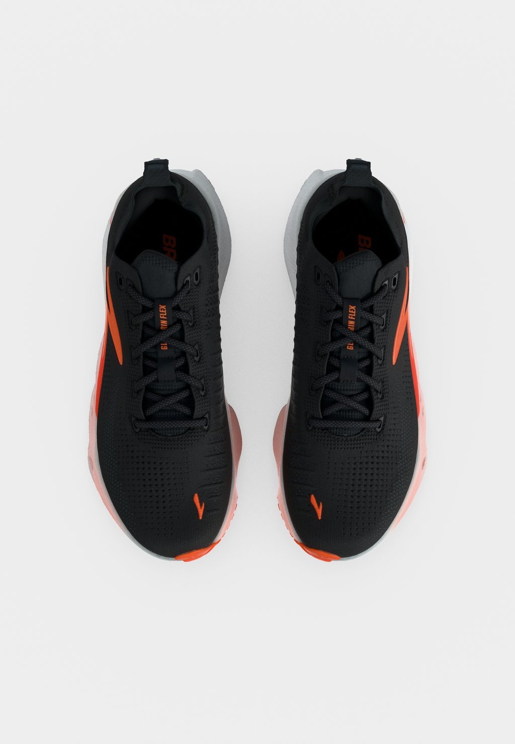 Cushioned flexible road running shoes - black/orange