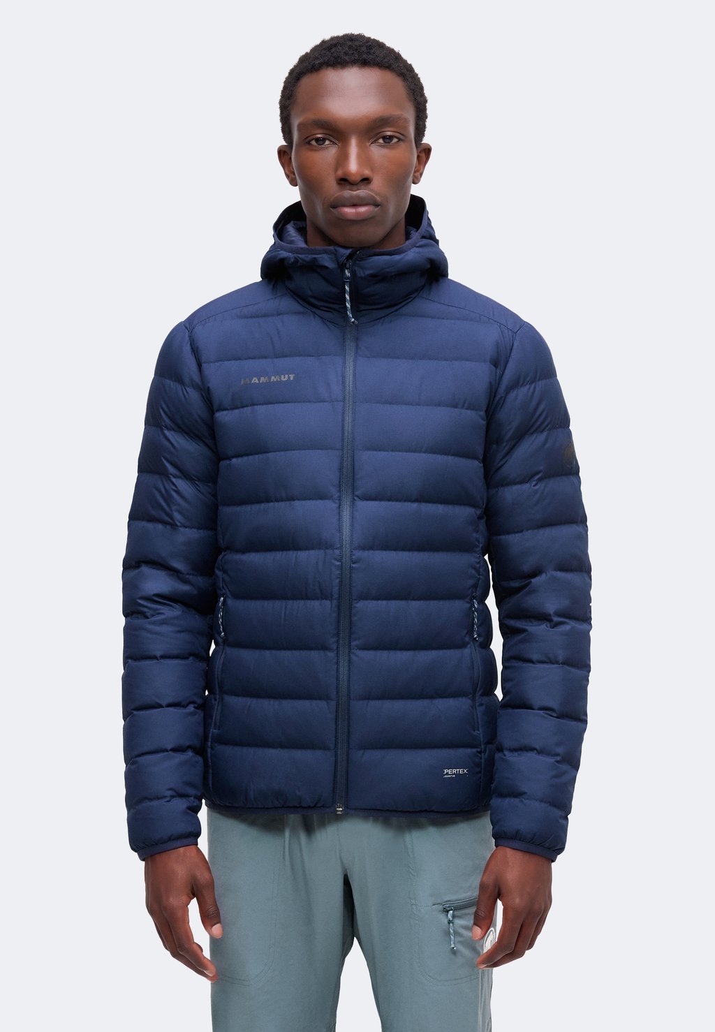 Men's hooded down jacket - marine