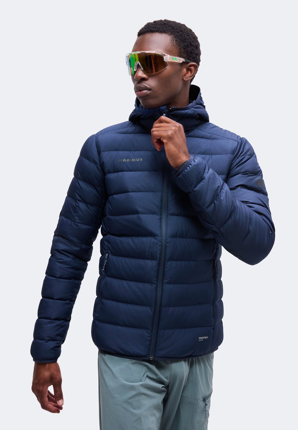 Men's hooded down jacket - marine