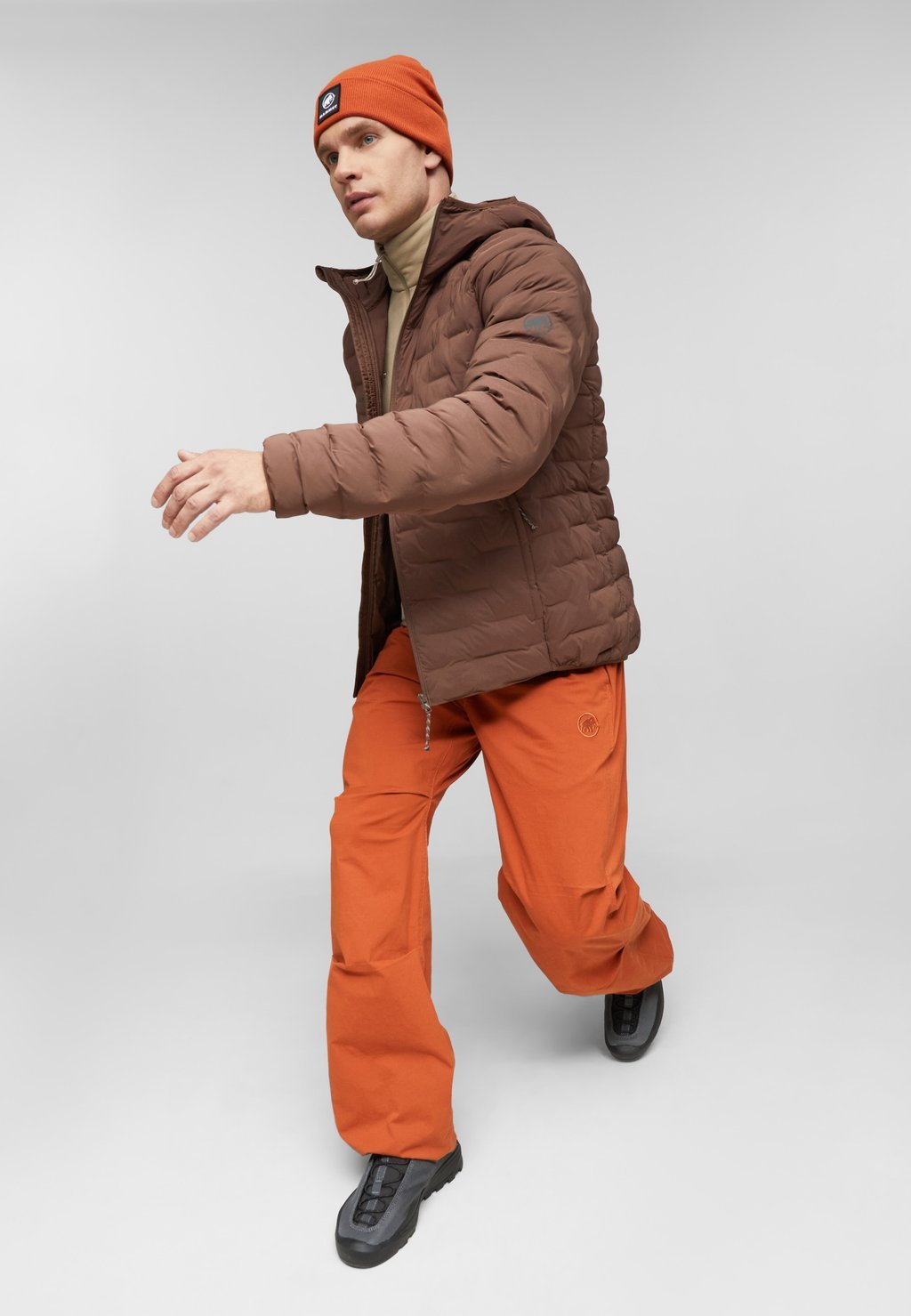 Men's hooded winter jacket - soil