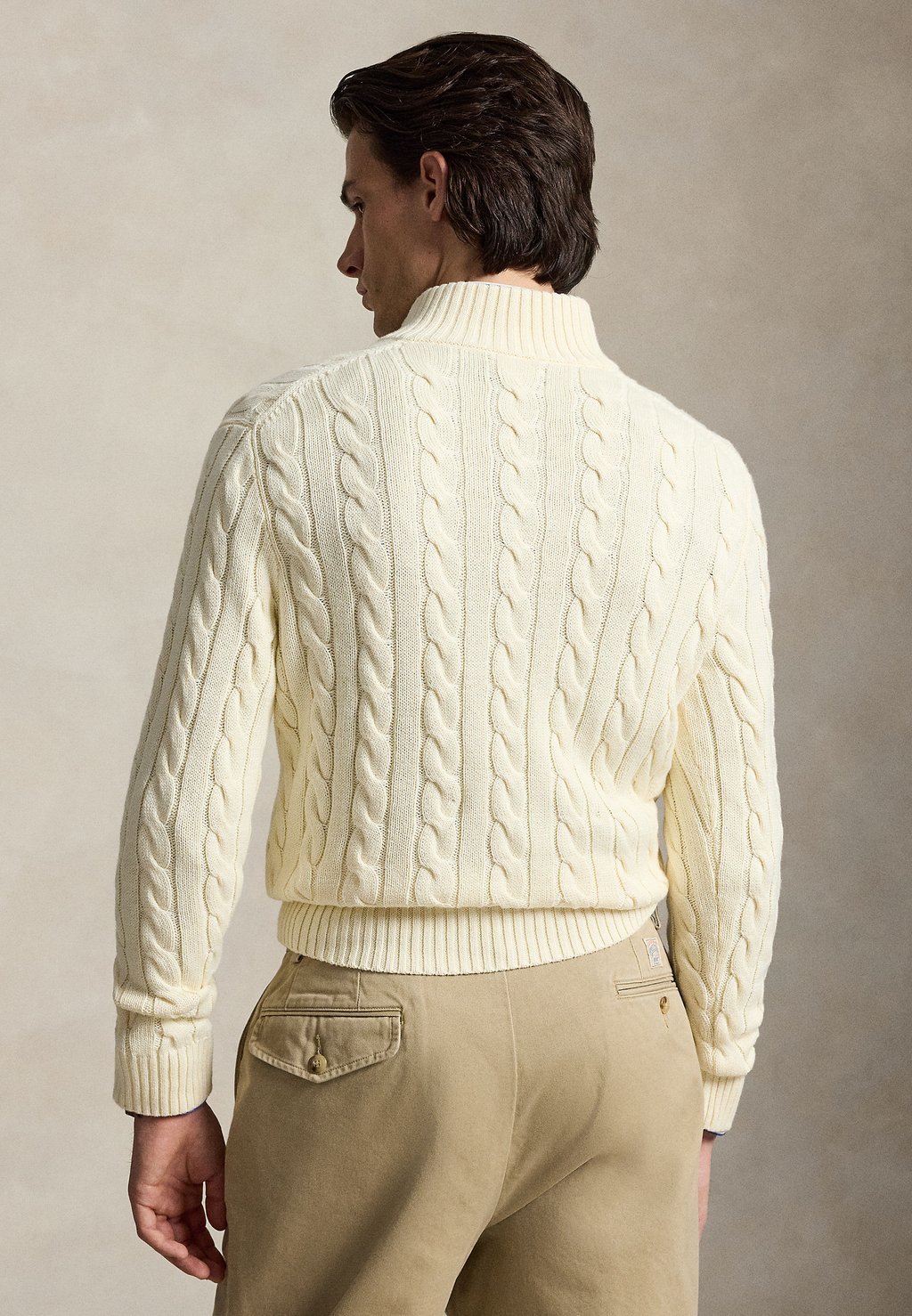Cable-knit zip jumper - andover cream