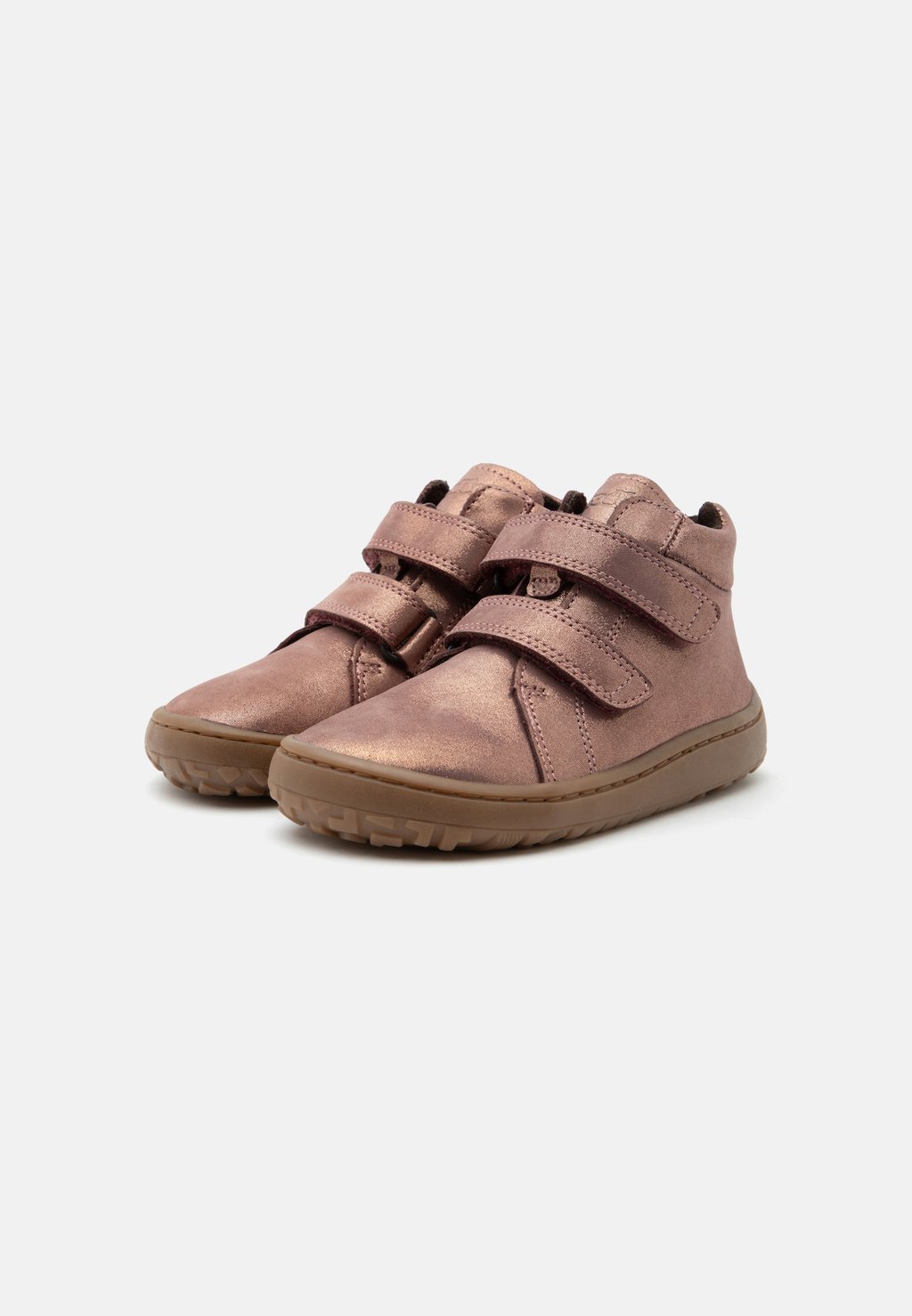 Unisex autumn barefoot high-top trainers - pink/gold-coloured