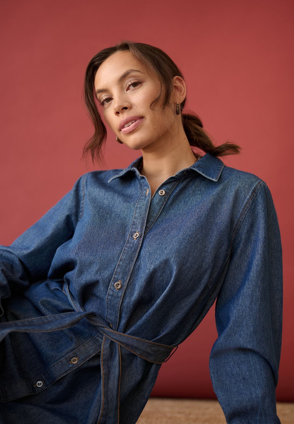 Denim dress - medium blue denim