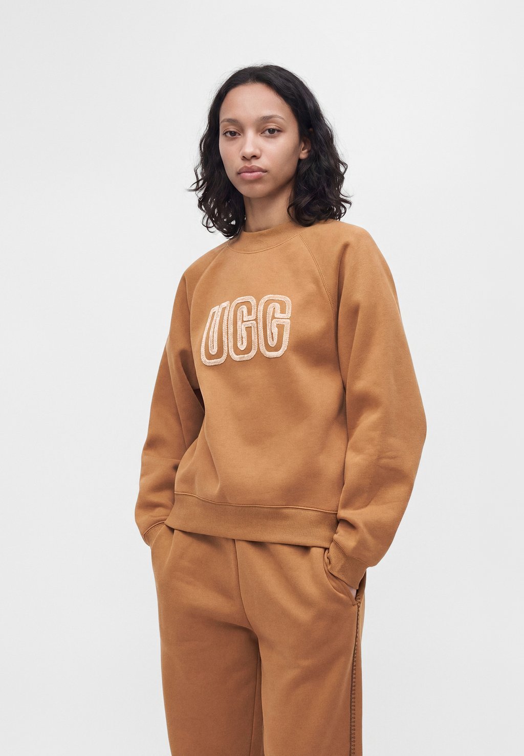 Crew-neck sweatshirt - chestnut