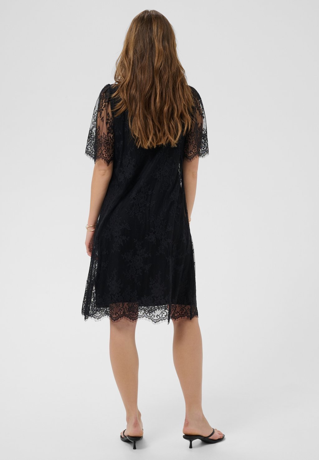 Short lace evening dress - pitch black